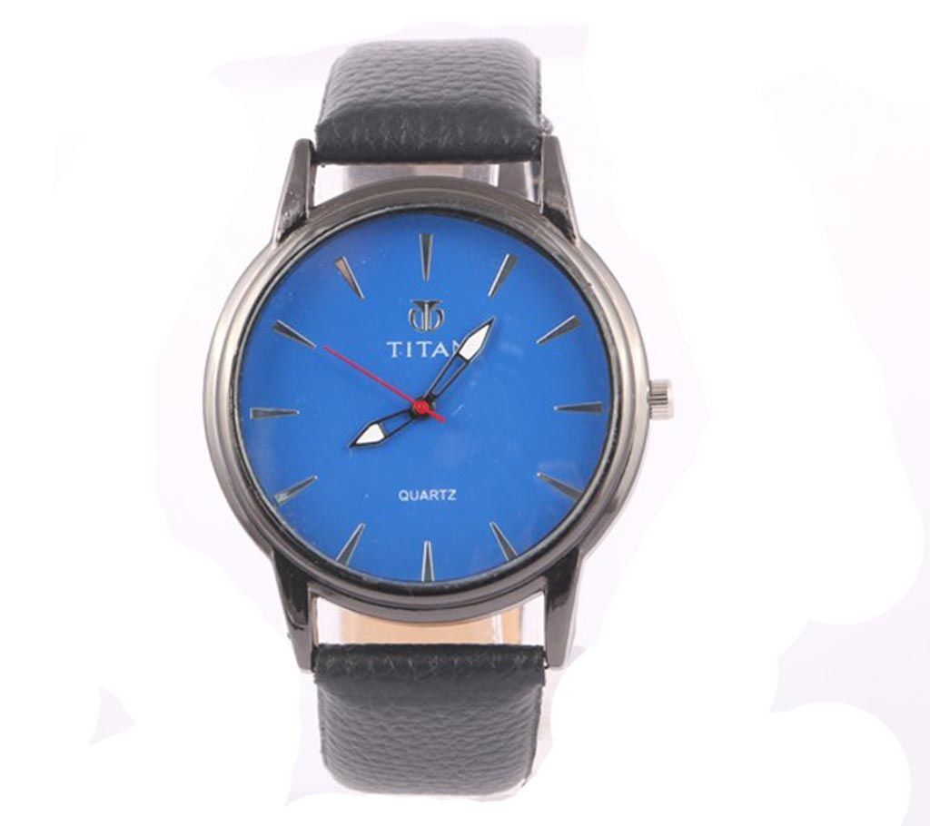 Analog Watch For Man (Blue_Black_Leather)