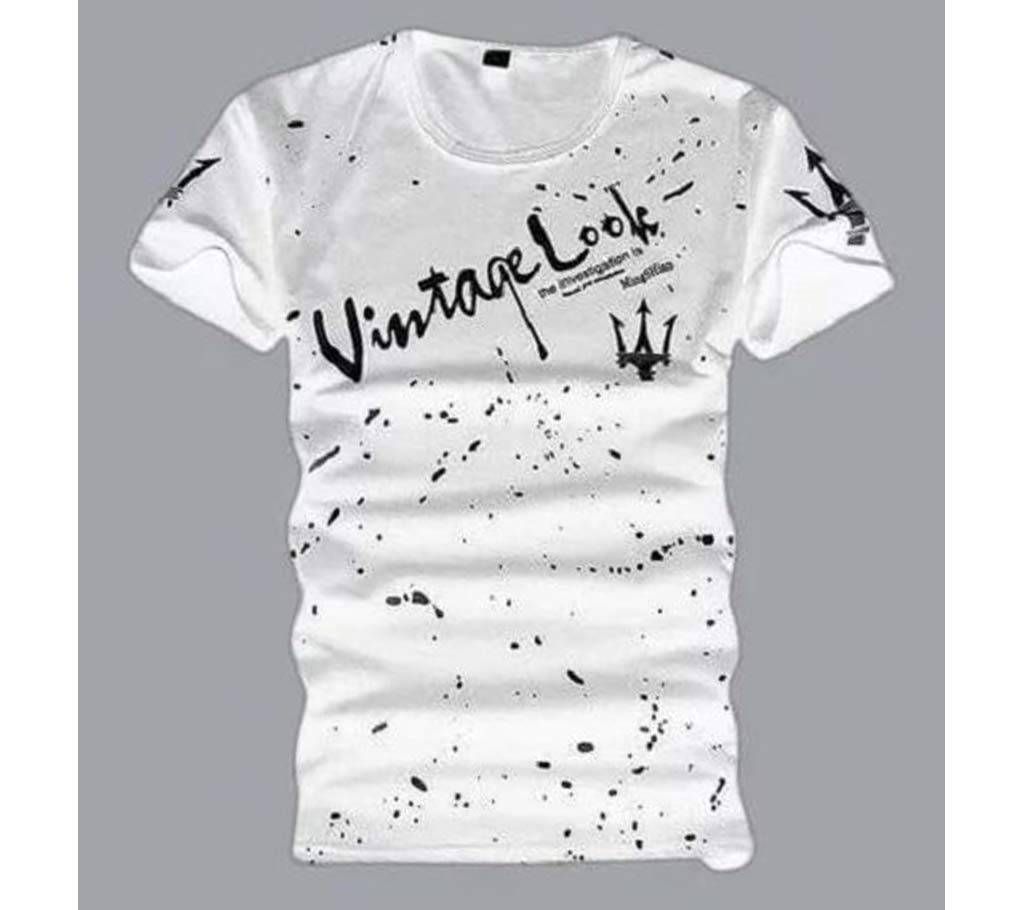 Menz Half Sleeve T-Shirt-White