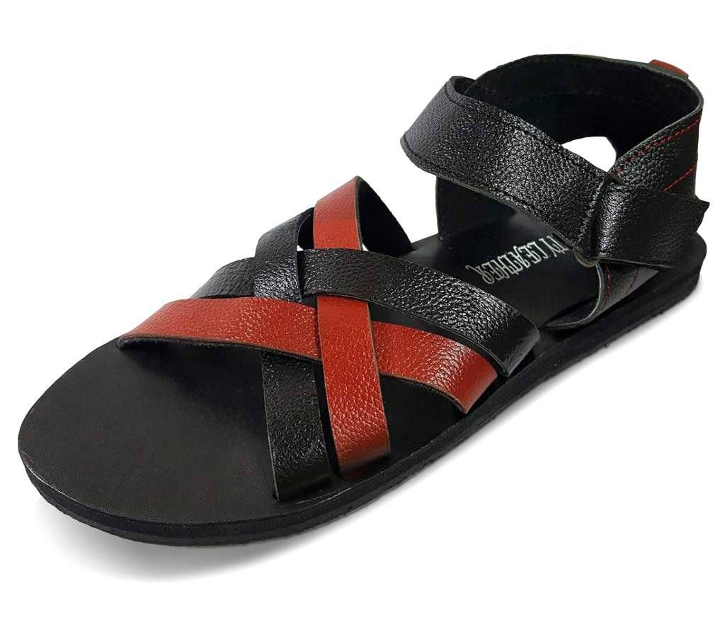 Black Leather Sandal for Men-0228S
