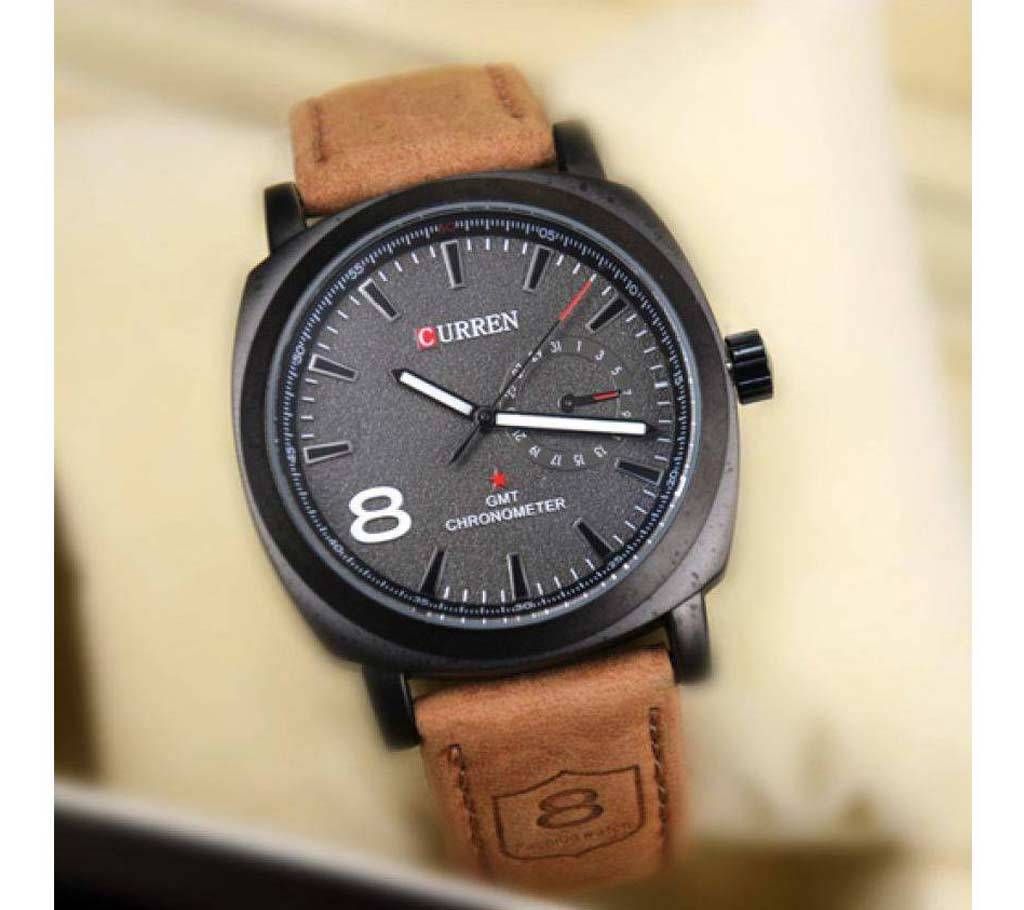Curren Brown Analog Watch- Black