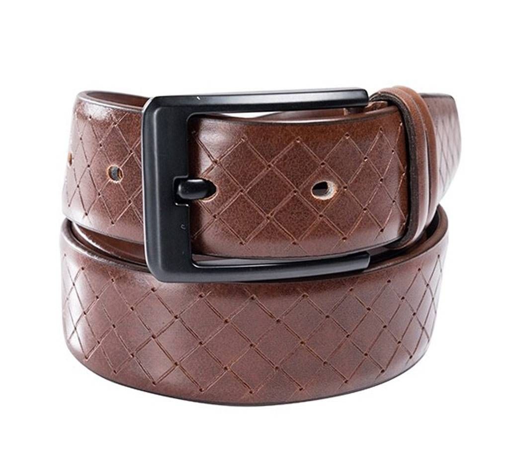 Brown buckle belt for men