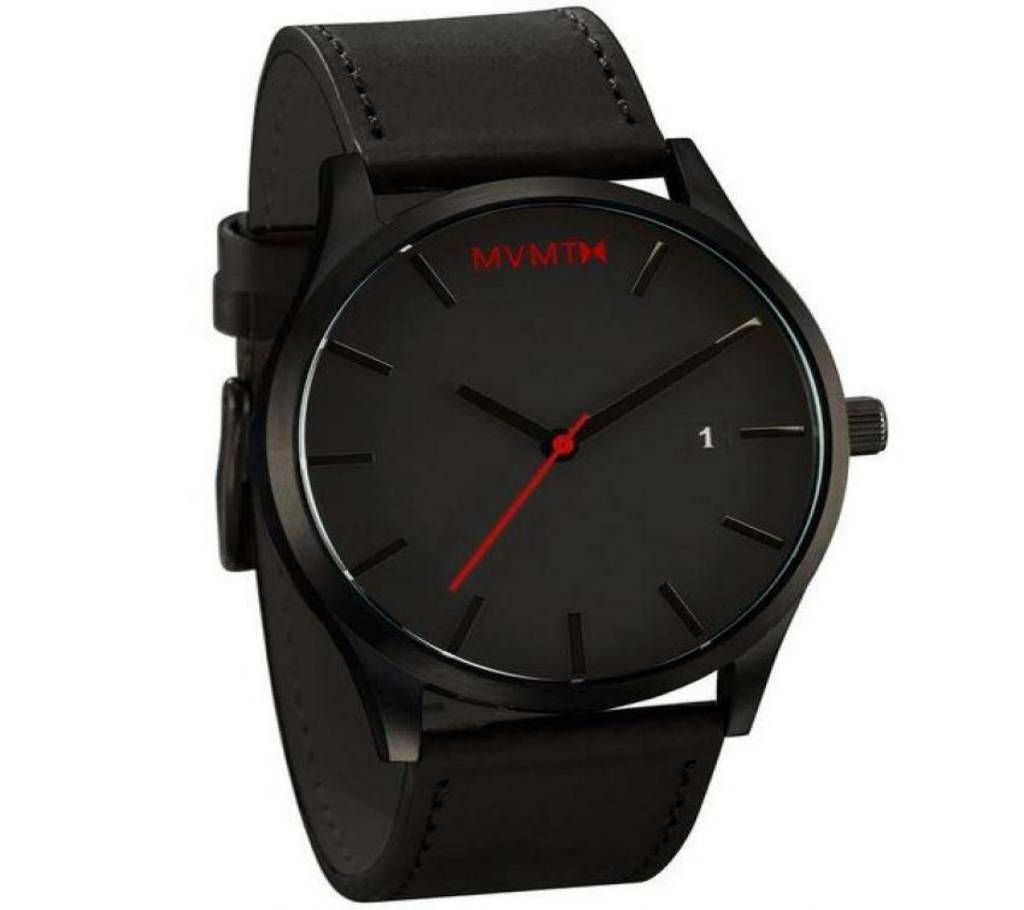 Black PU Leather Wrist Watch for Men