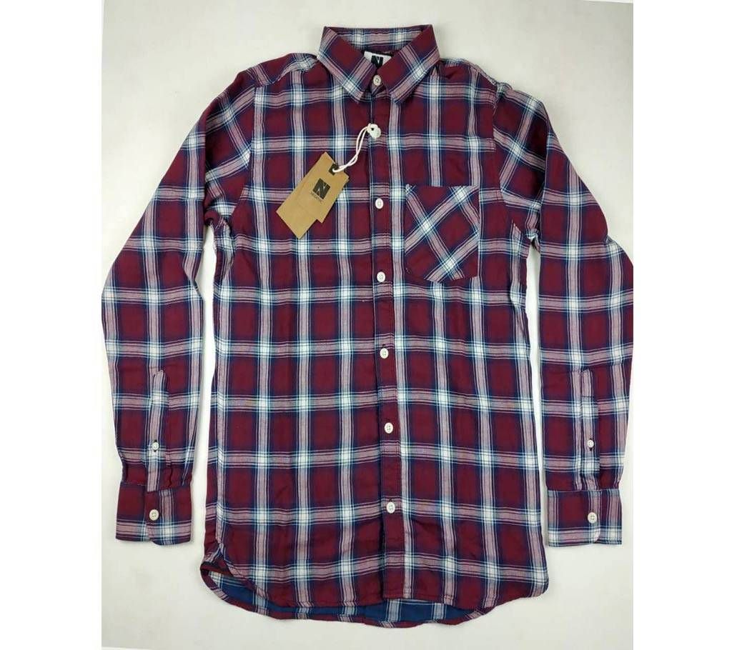 Megenta Cotton Casual Shirt For Men