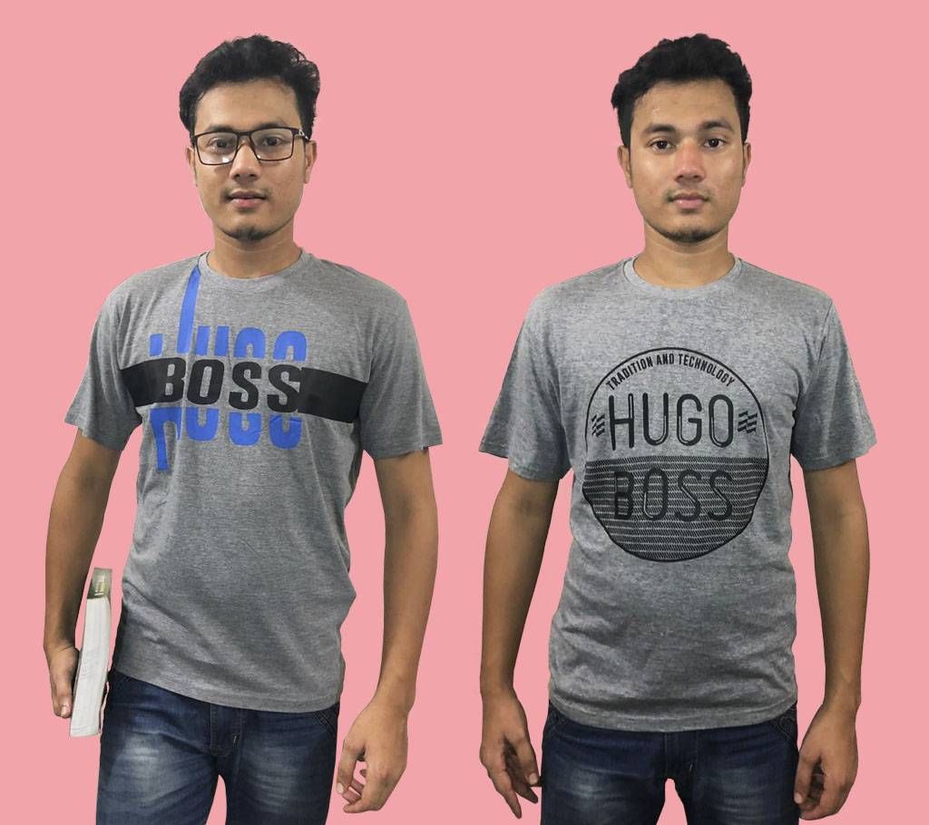GENTS FINE-COTTON, PRINTED T-SHIRT. (TWO PIECES COMBO PACK)
