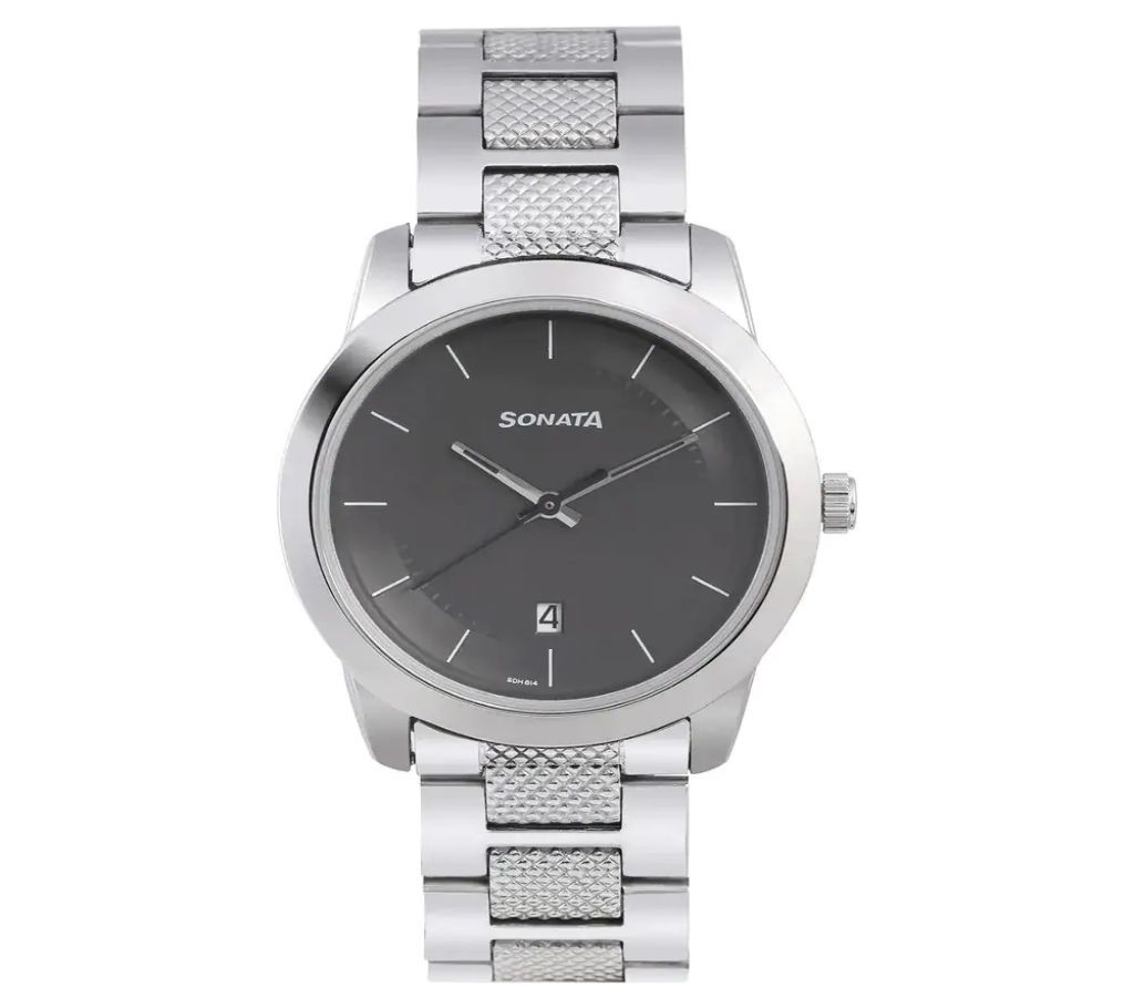 Sonata Grey Dial Analog Watch with Date Function for Men