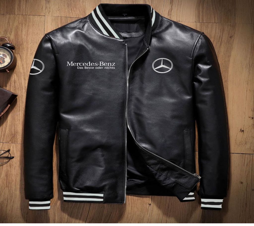 Mens Stylish Winter Jacket - 30 - Black with White Border - FAS