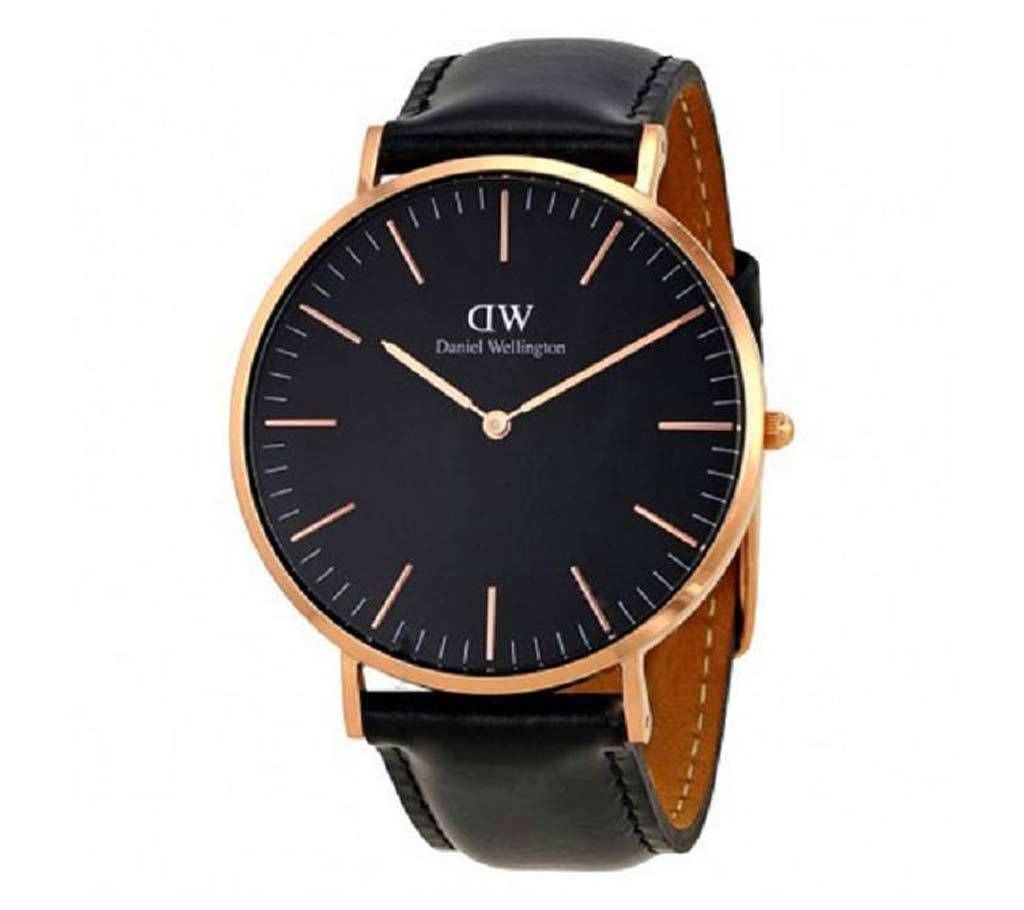Leather Wellington Leather Belt Watch for Men