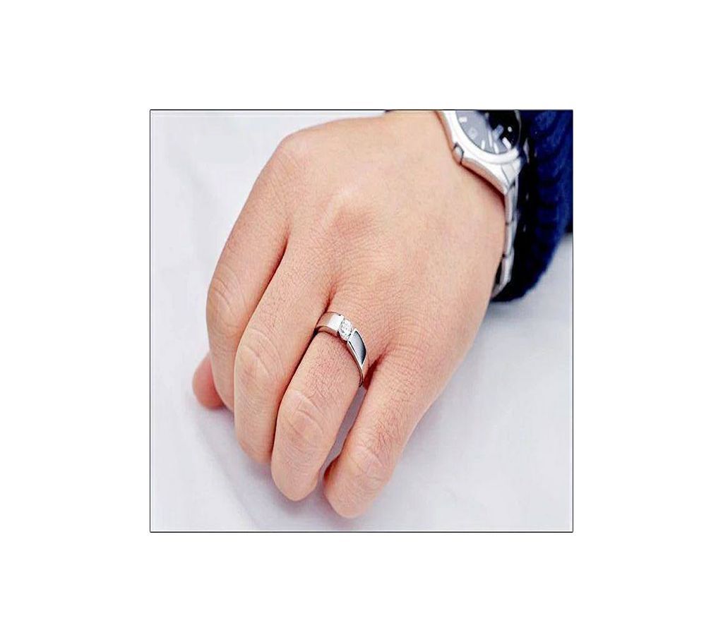  Silver Cubic Zircon Crystal Adjustable Rings