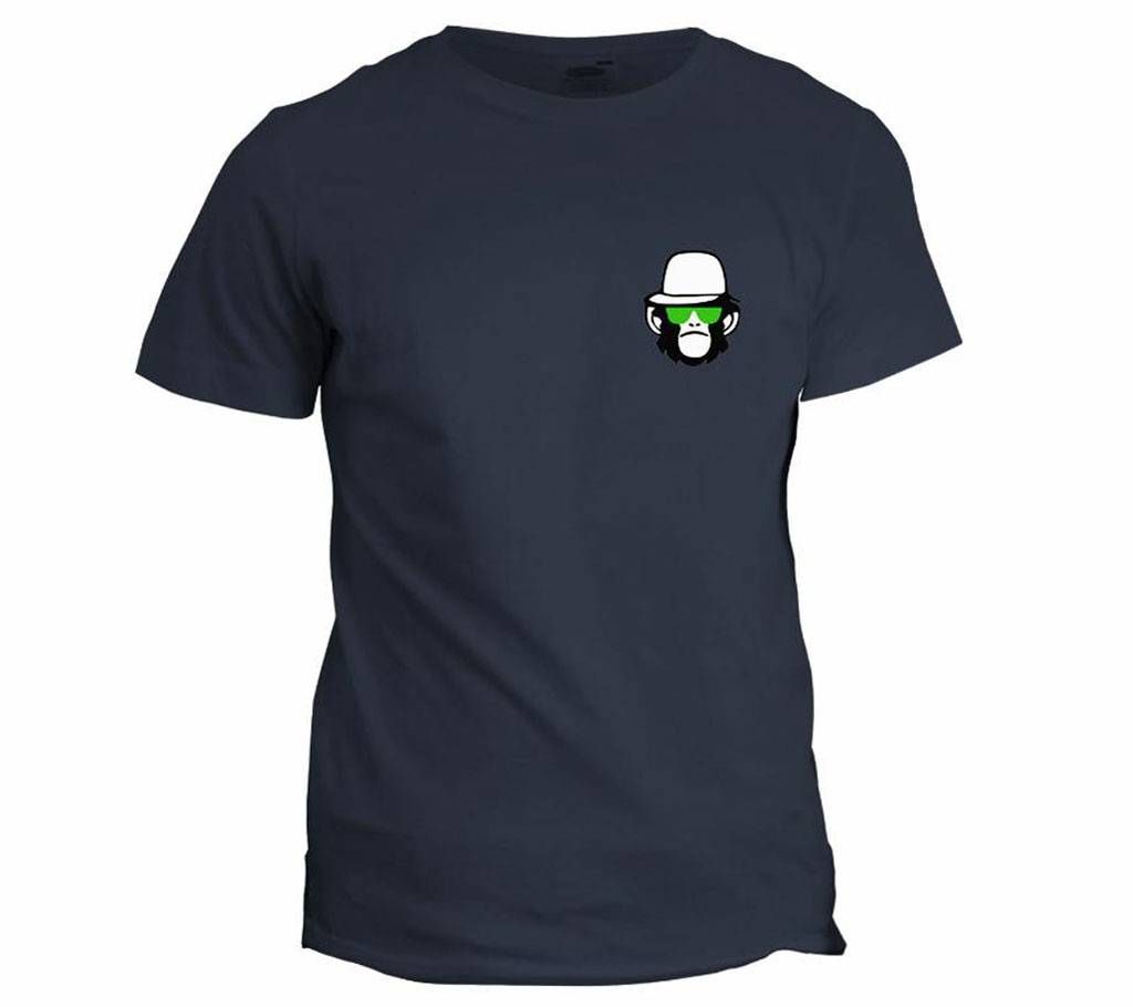 Monkey Designed Half Sleeve Cotton T-Shirt for Men