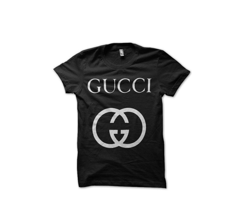 Mens Cotton Casual T-Shirt GUCCI Black. Copy