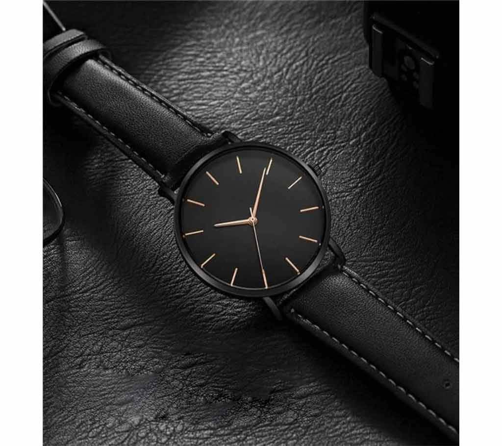 Black Analog Watch For Men
