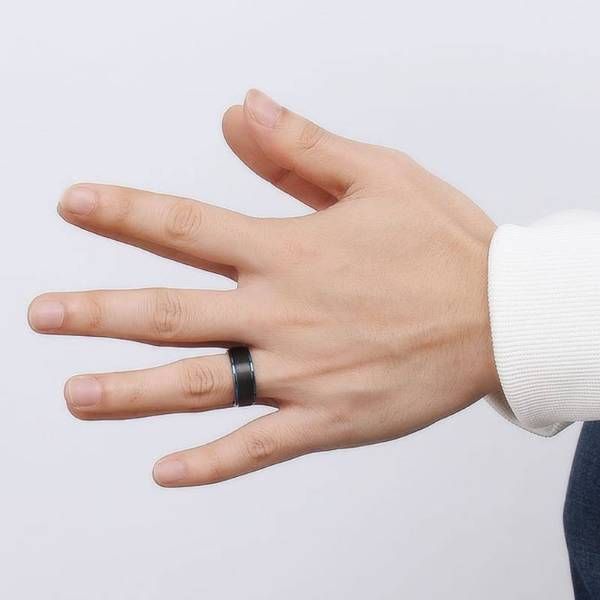 Ceramic Finger Ring for Men -
 Black