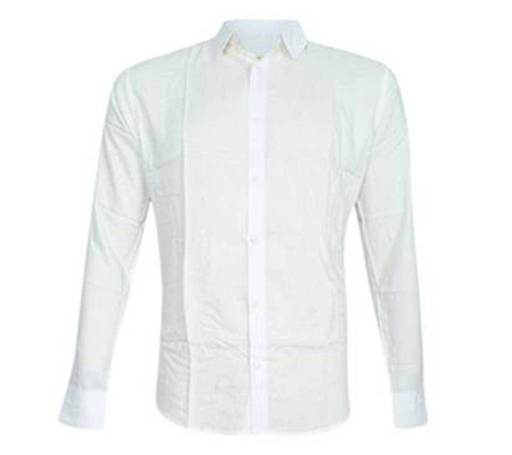 White Cotton Formal Shirt