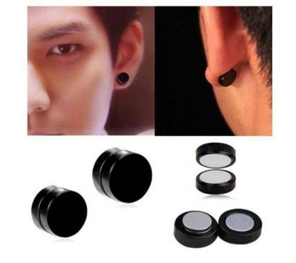 Metal Earring For Men- 2 PCS - Black