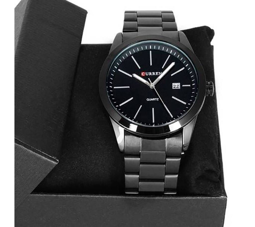 Stainless Steel Wrist Watch for Men - Black