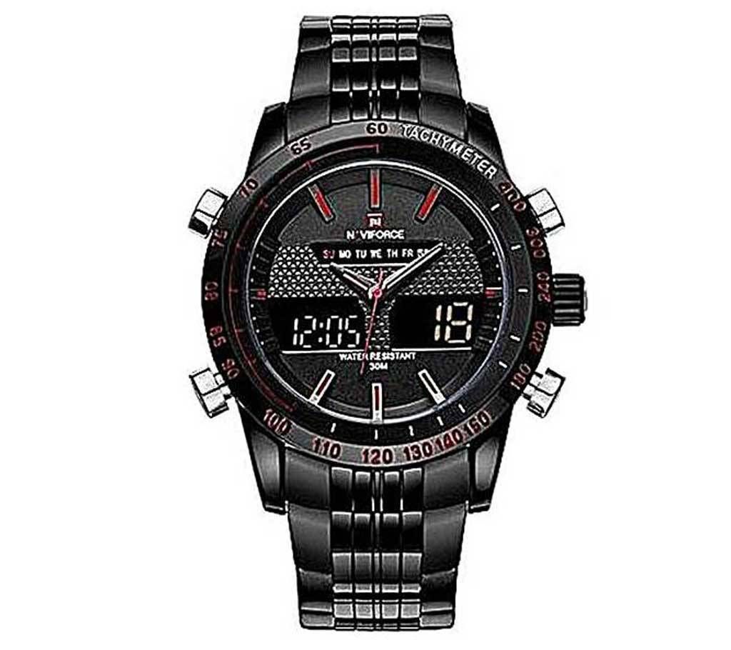 Naviforce Black NF9024 Stainless Steel Wrist Watch for Men