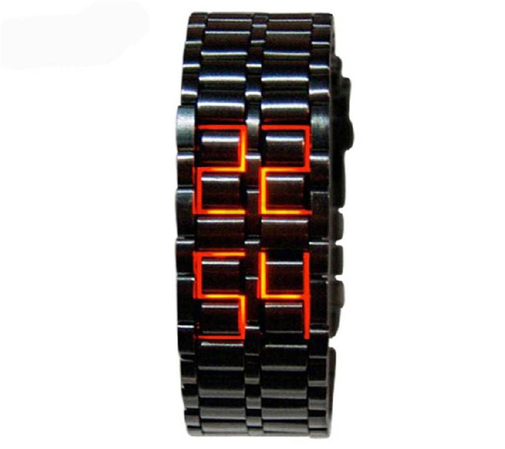 Stainless Steel Digital Watch for Men - Black