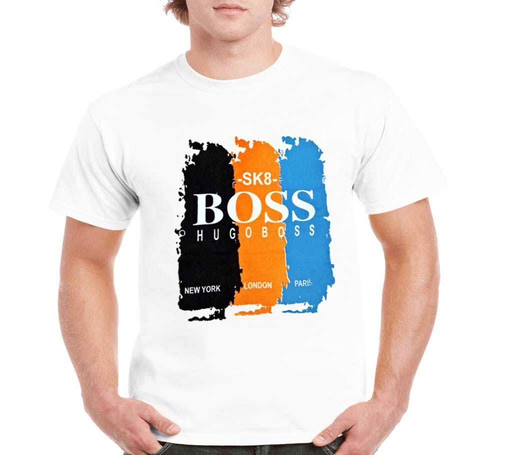 Gents Half Sleeve Cotton BOSS T-Shirt