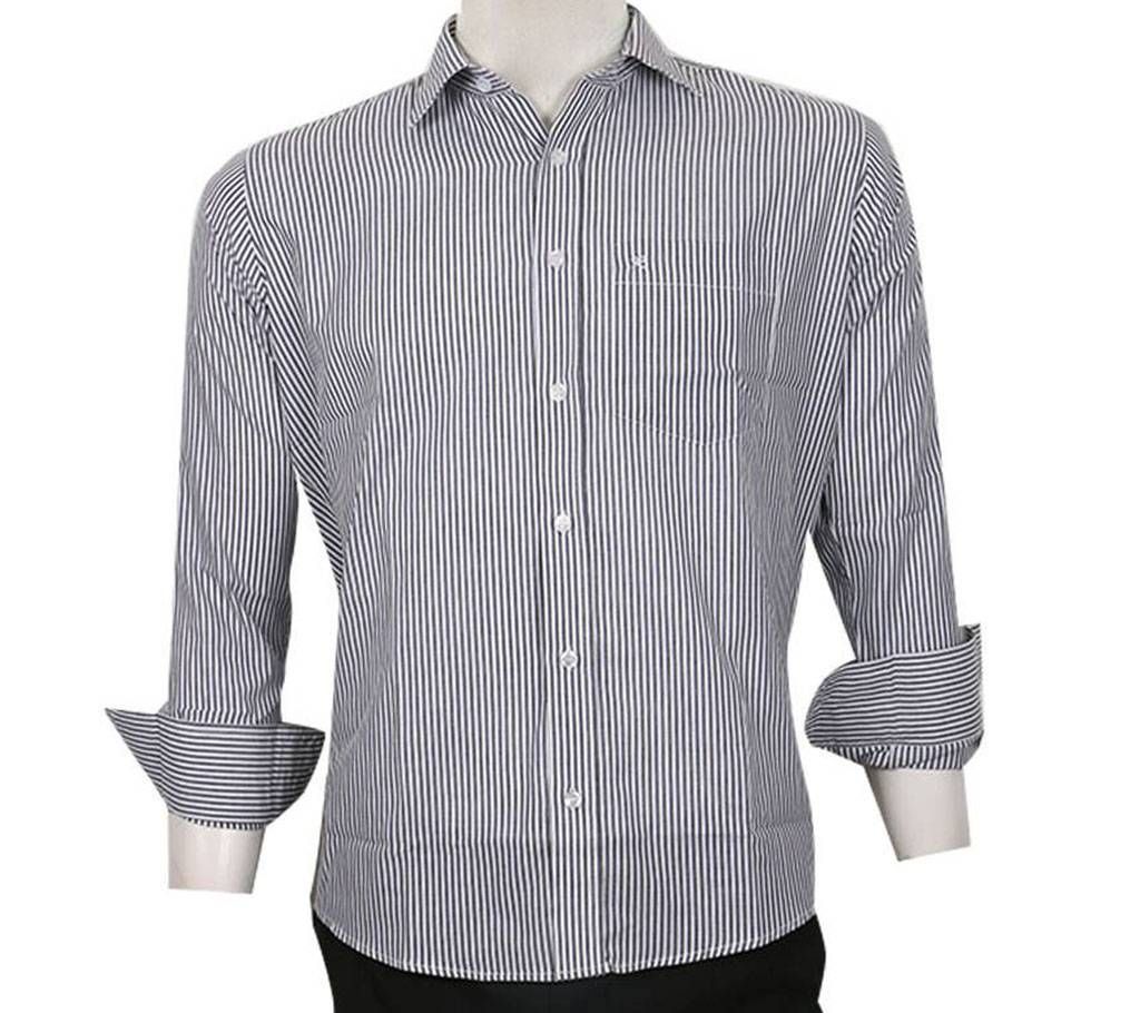 Gray Cotton Mens Formal Shirt
