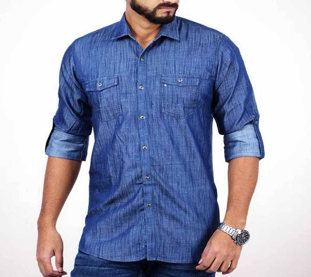 XIAZ Casual Denim Shirt For Men