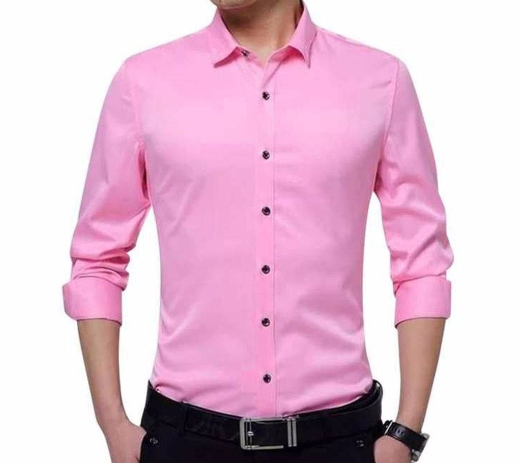 Pink Long Sleeve Formal Shirt for Men