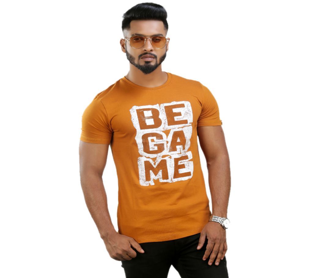 Be Game Text Print Mens Half Sleeve Cotton T Shirt Master
