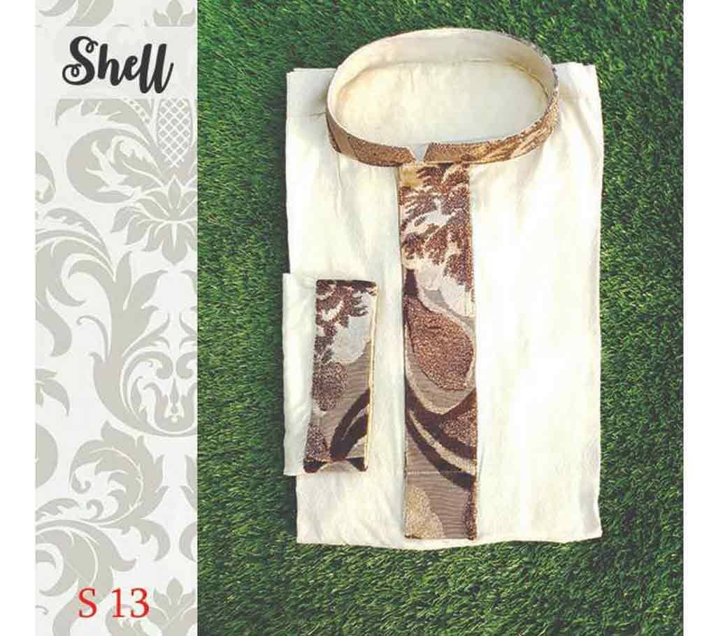 Katan Golden Silk Semi Long  Panjabi For Men
