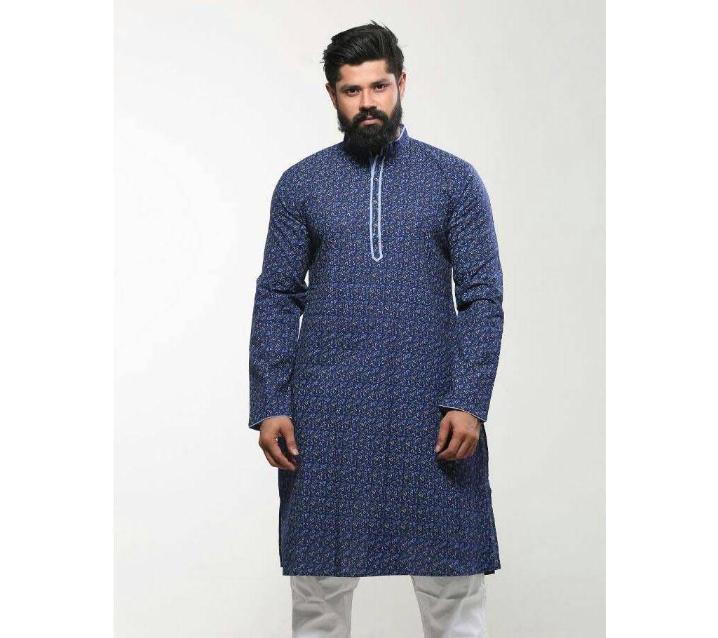 Men's Cotton Punjabi - Navy blue Print - MPL 74