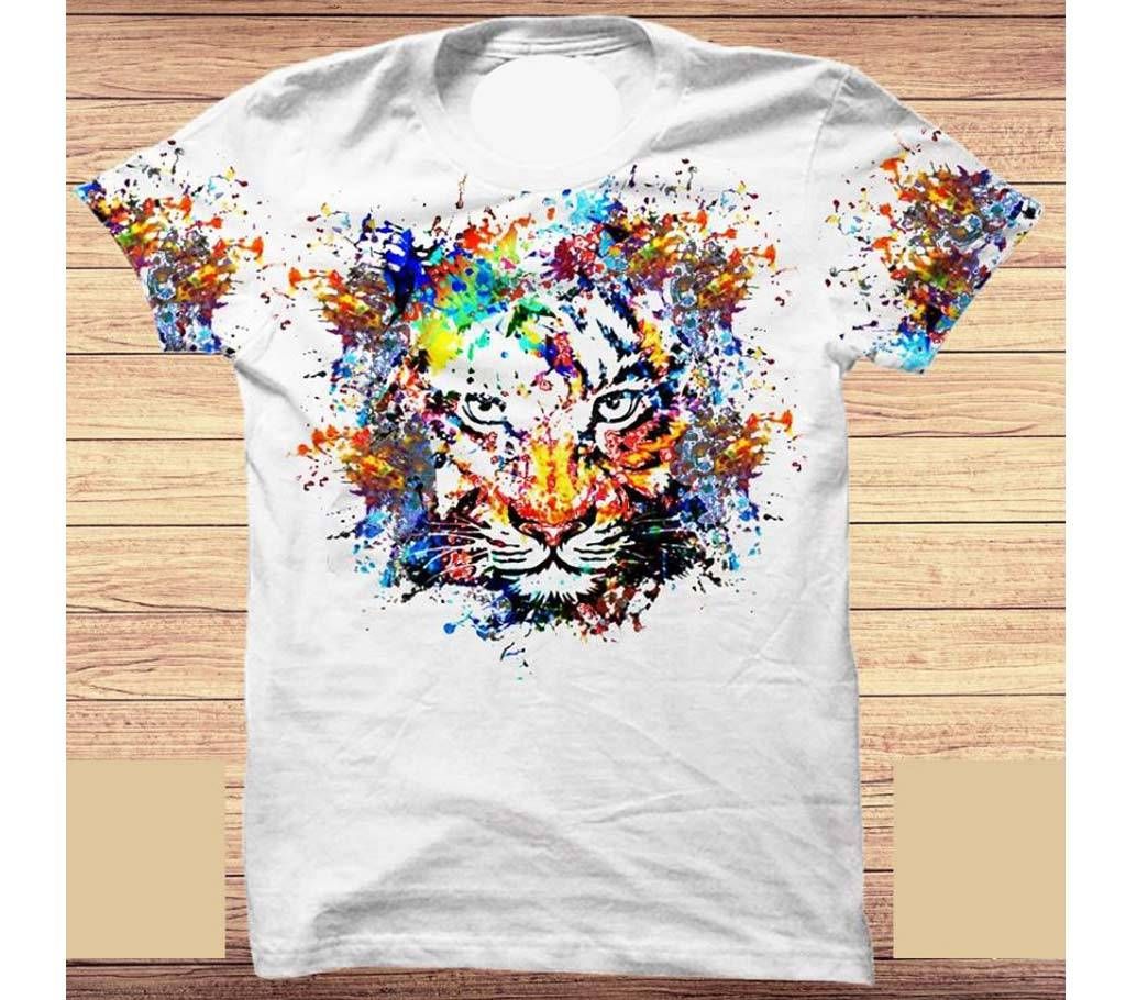 Tiger Half Sleeve Cotton T-Shirt for men