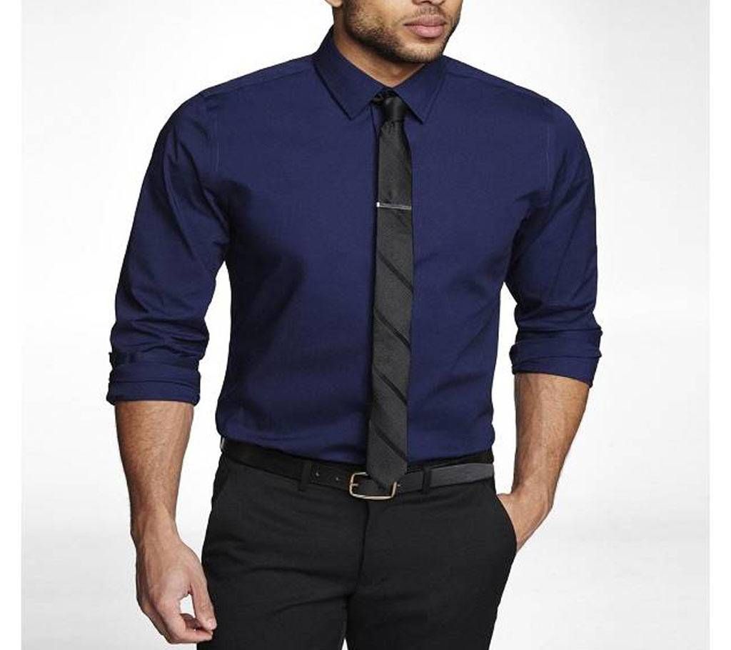 Navy Blue Full Sleeve Formal Shirt for Men