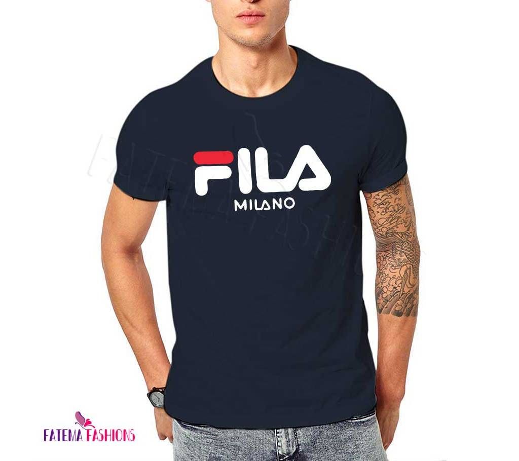 Half Sleeve Cotton T Shirt-Black 