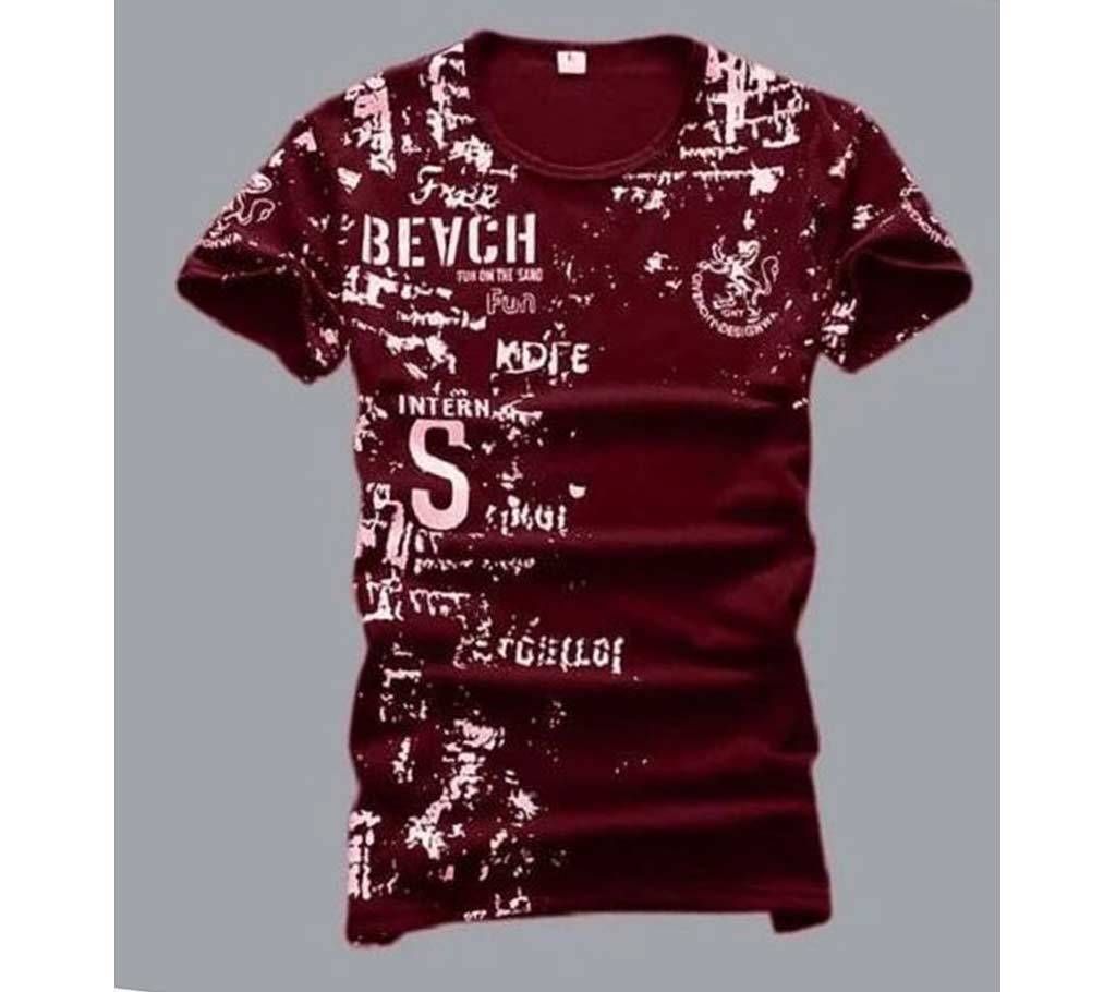 Menz Half Sleeve T-Shirt-Red 