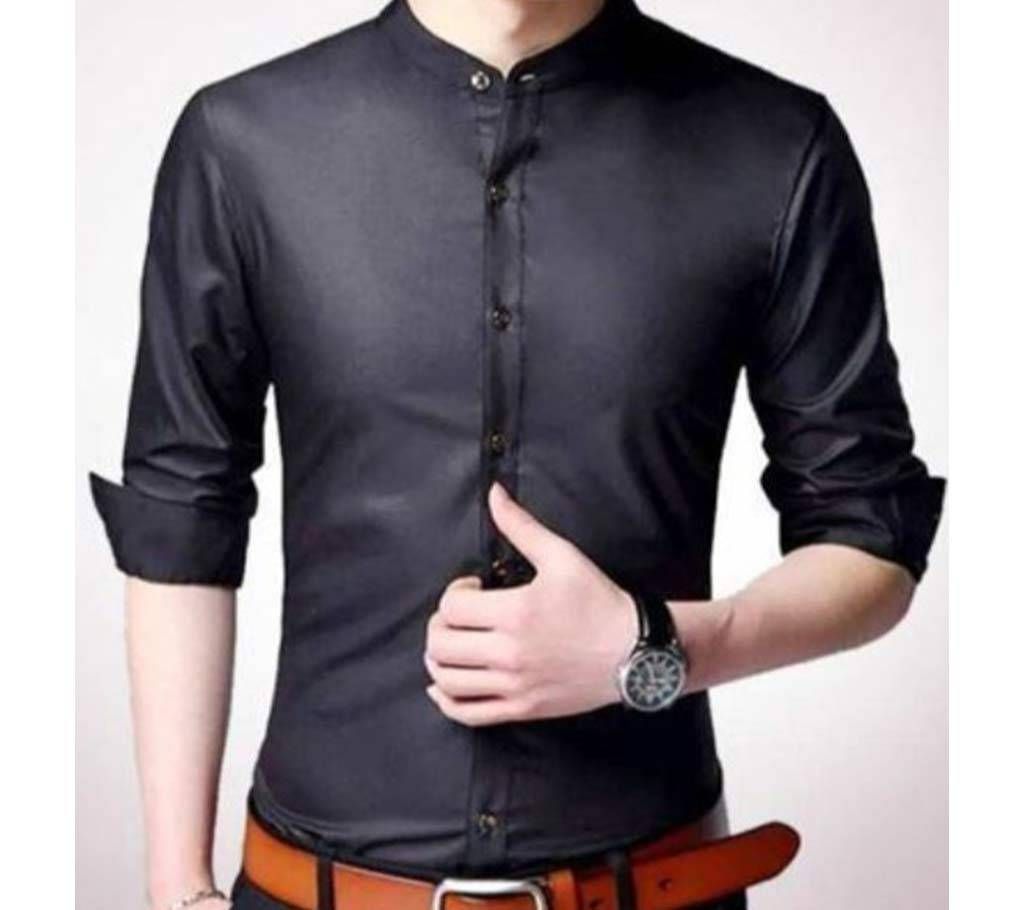 Full sleeve Casual Cotton Shirt For Men-Black 