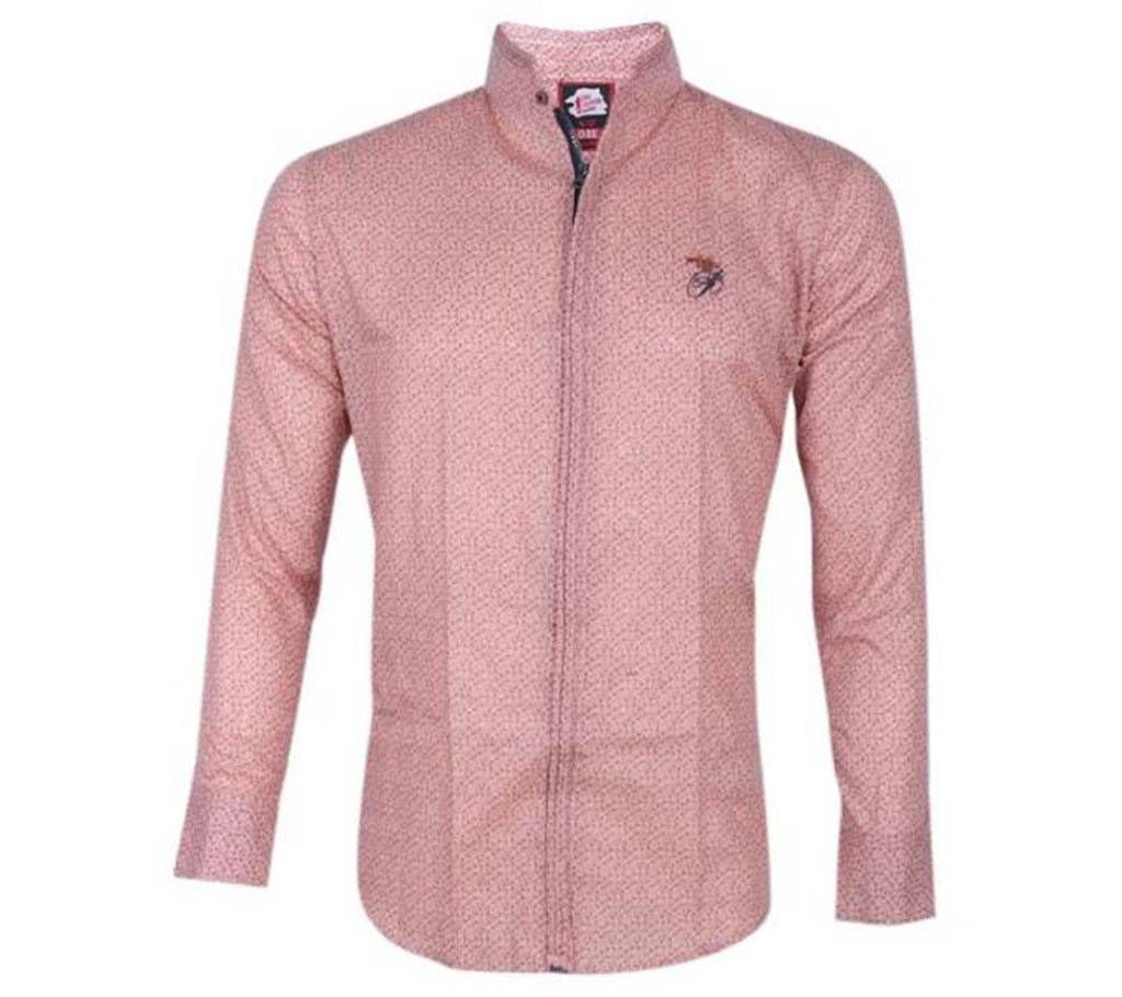Salmon Cotton Shirt For Men