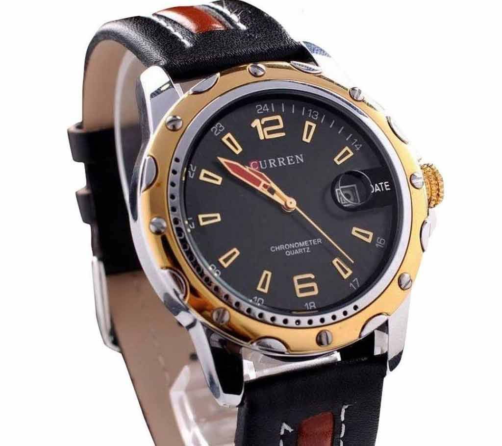 Curren Mens Watch With Date- Golden