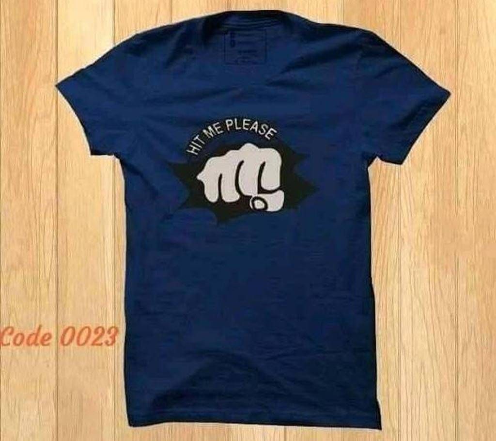 Hit Me Please printed cotton t shirt for men 