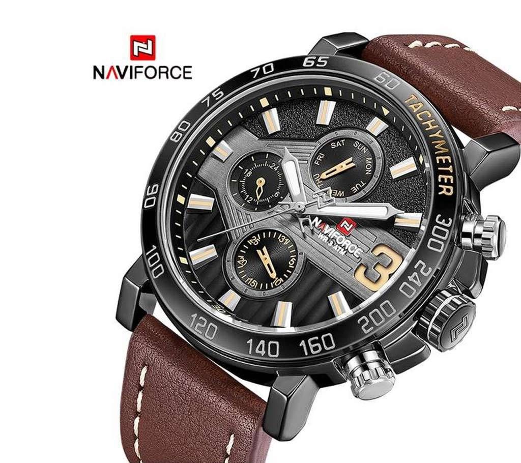 NAVIFORCE NF9137 PU LEATHER CHRONOGRAPH WATCH FOR MEN