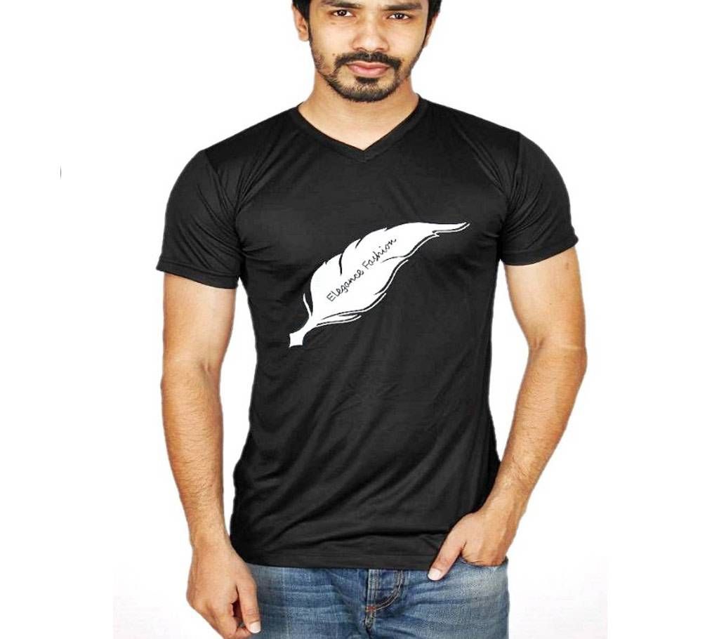 Black Micro Cotton Short Sleeve T-shirt For Men