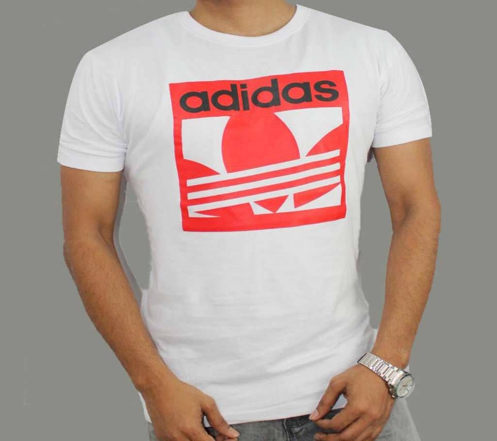 White Color High Density Print Menz T Shirt