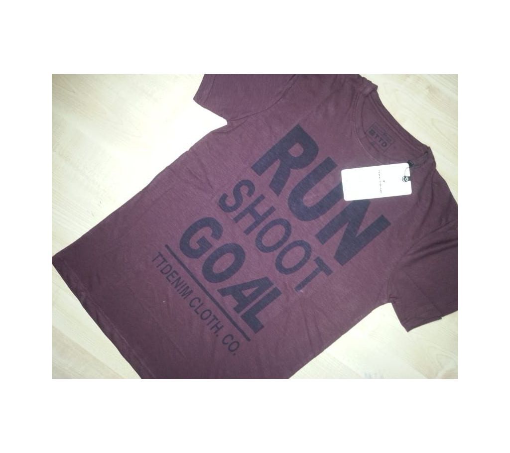 Men Short Sleeve T-shirt - Run Shoot Goal - PLF