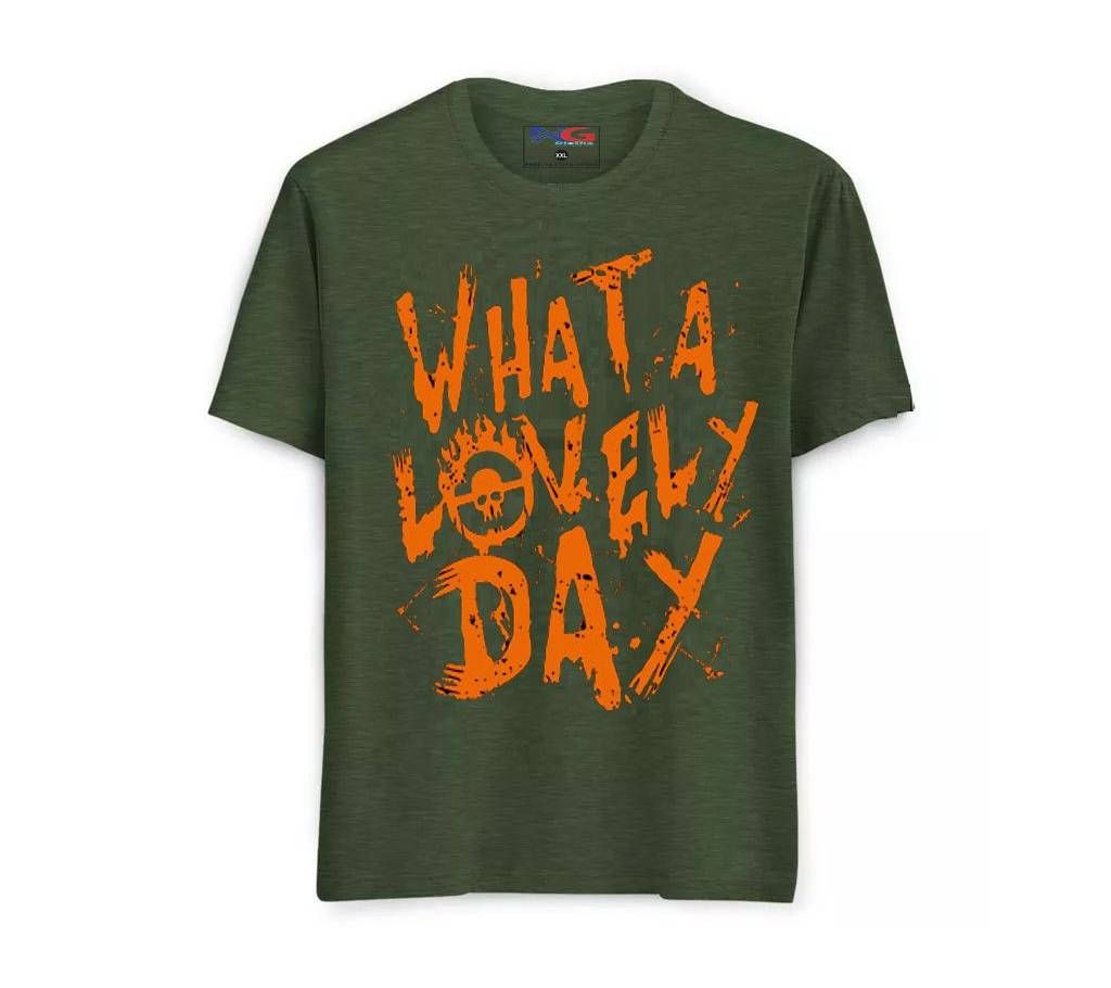 Men's Half Sleeved T-Shirt Olive - What a lovely Day
