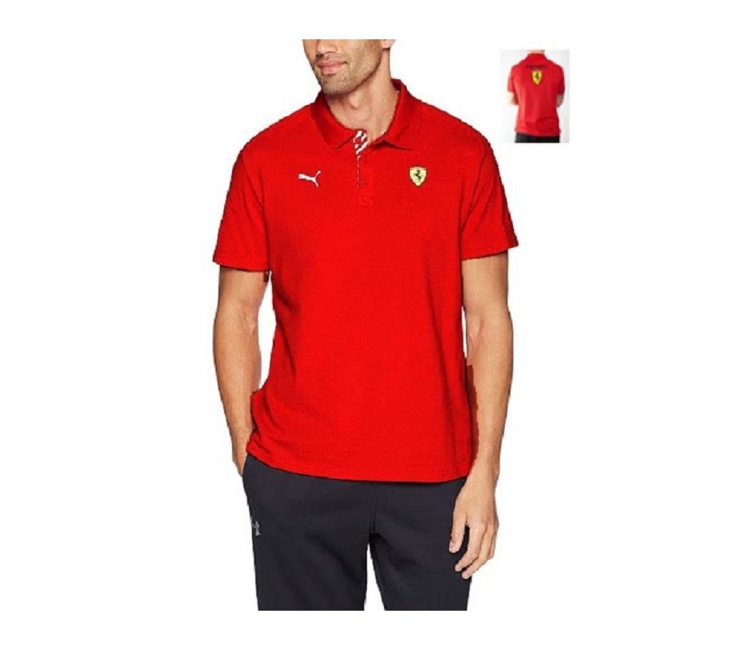 Mens Polo T-shirt Rose Red