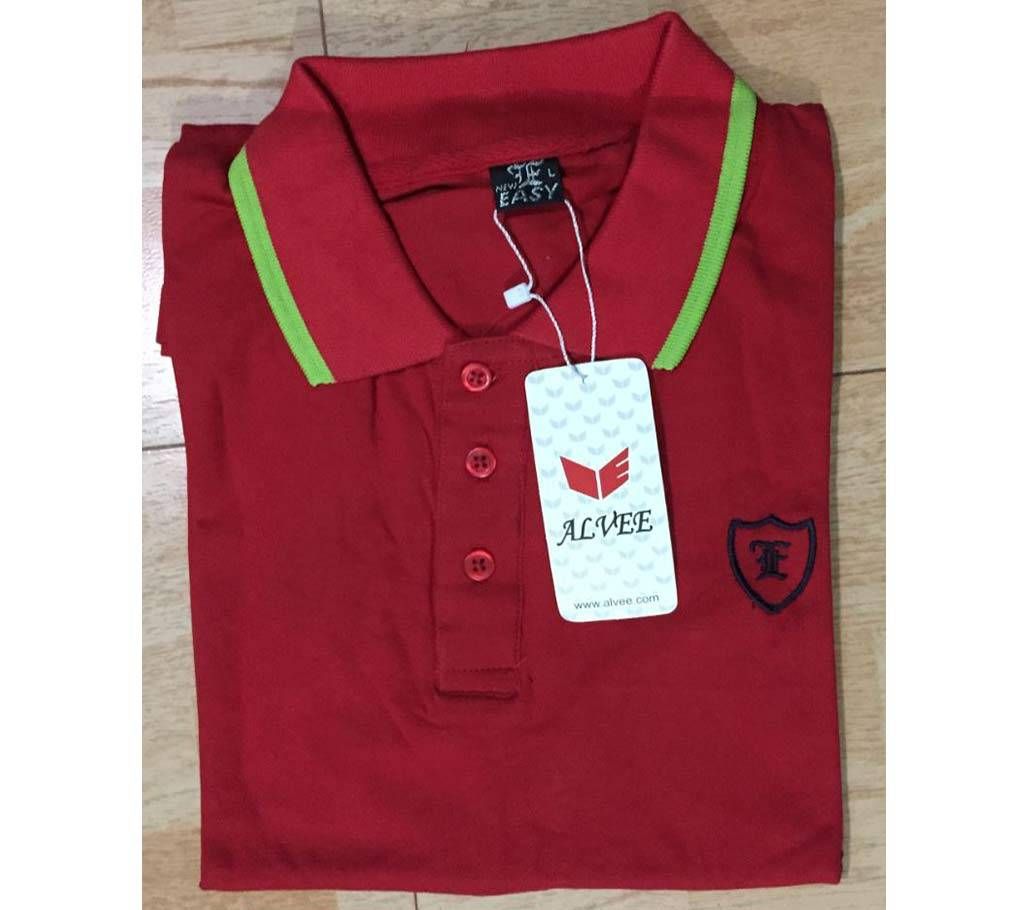 Maroon Half Sleeve Polo Shirt For Men 