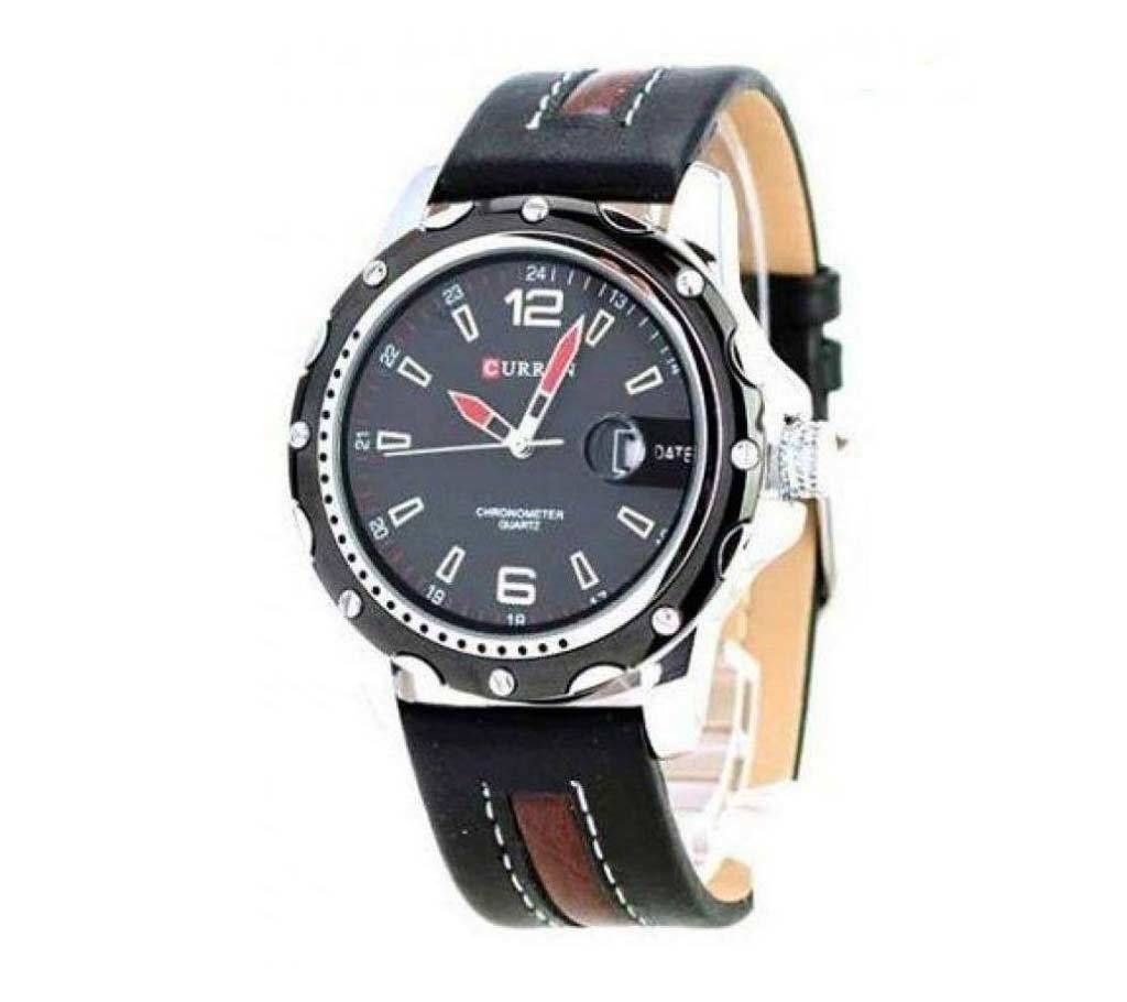 Curren Mens Watch With Date- Black
