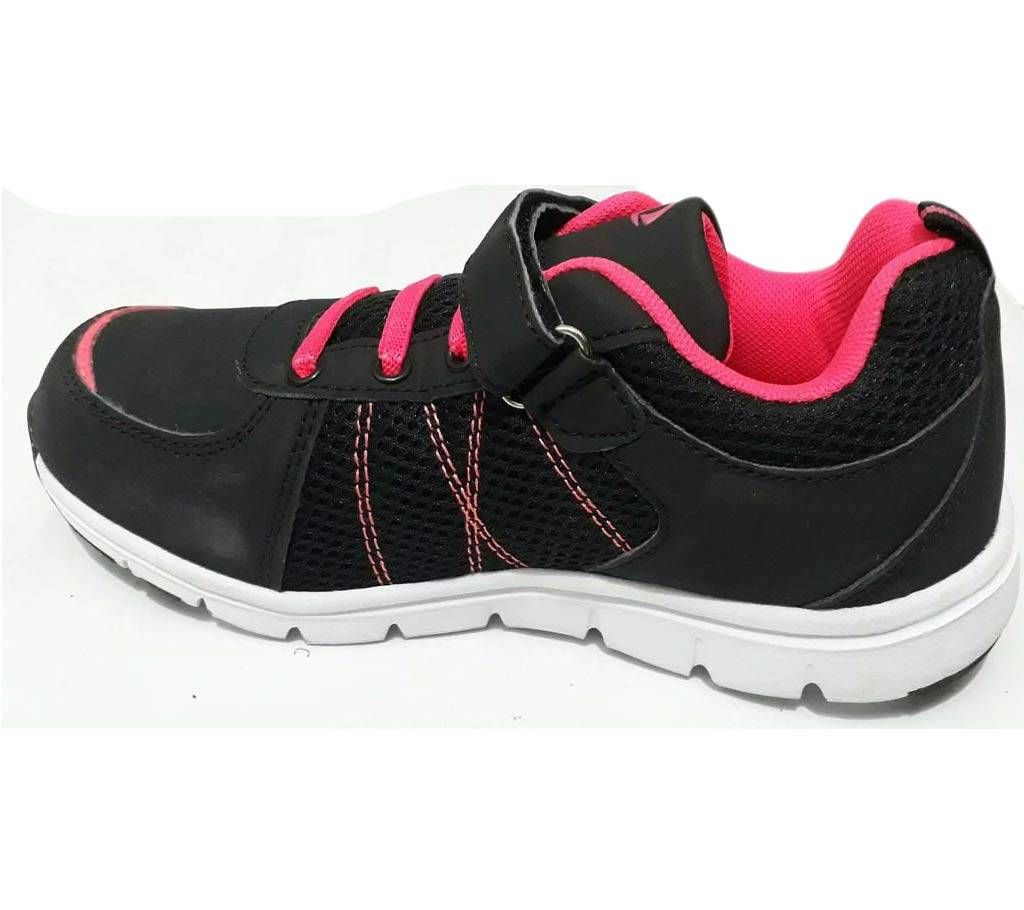 Boys Sneaker -Black and Magenta