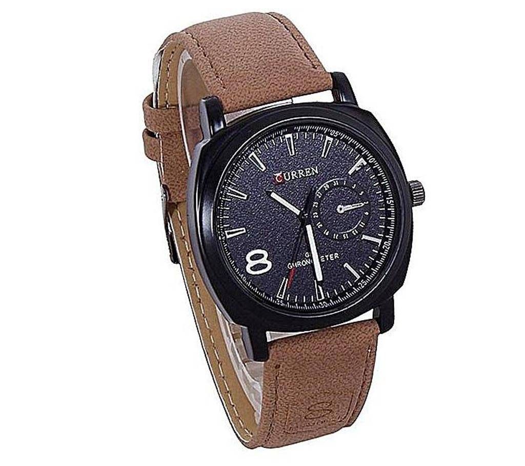 8139 Leather Analog Watch for Men - Black and Brown