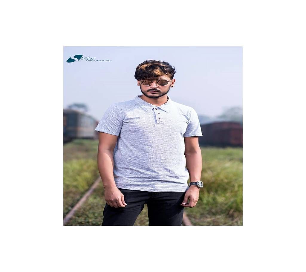Half Sleve Polo Shirt For Men(White)