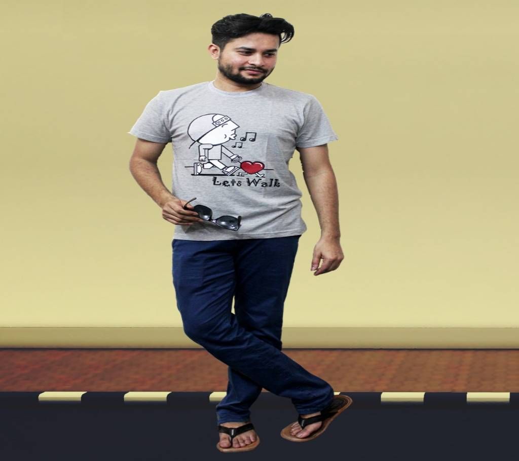 Lets Walk printed T shirt for men 