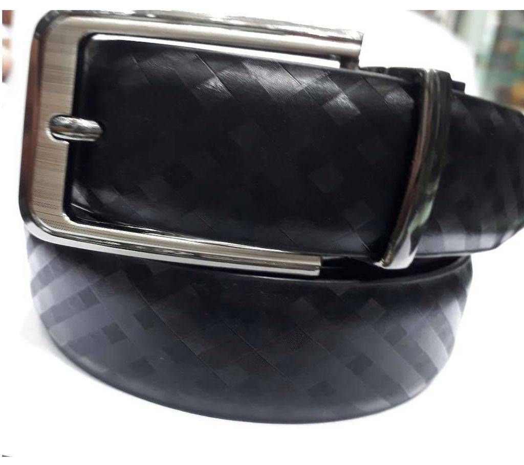 black artificial casual leather belt for men 
