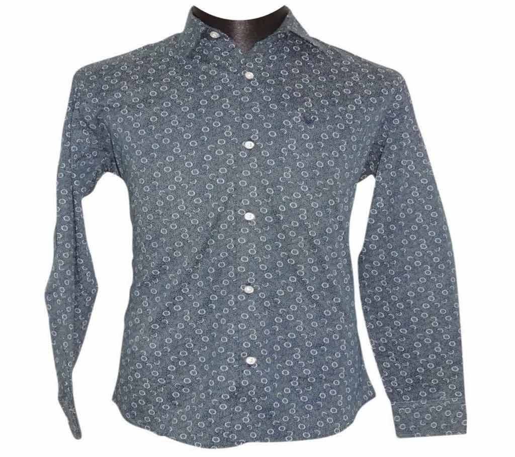 Deep Blue Floral Print Shirt